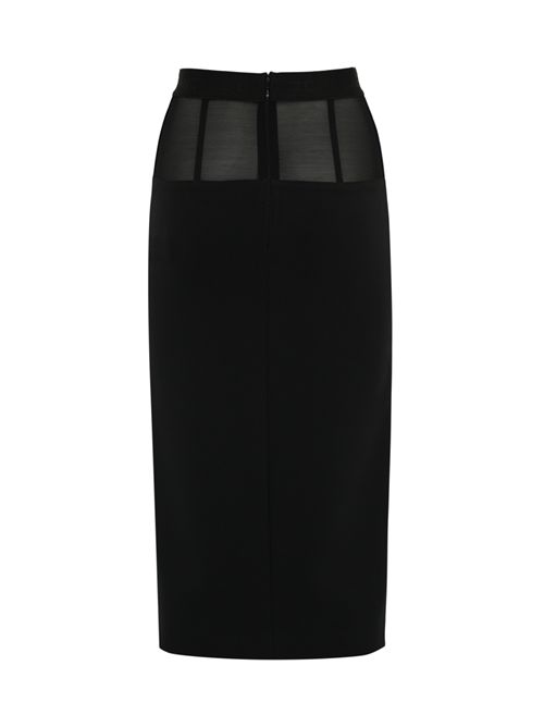 Gonna longuette in crepe e tulle Elisabetta Franchi | GO06651E2110